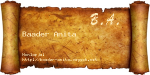 Baader Anita névjegykártya
